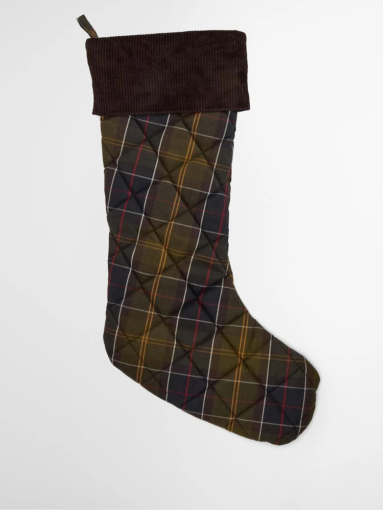 Barbour® Green Tartan Quilted Christmas Stocking | Next AU