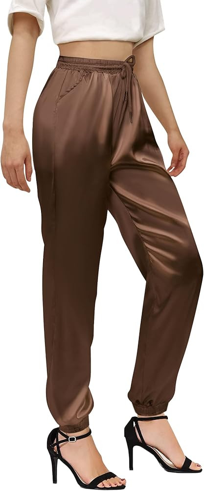 Betusline Women's Satin Silky Pants | Amazon (US)
