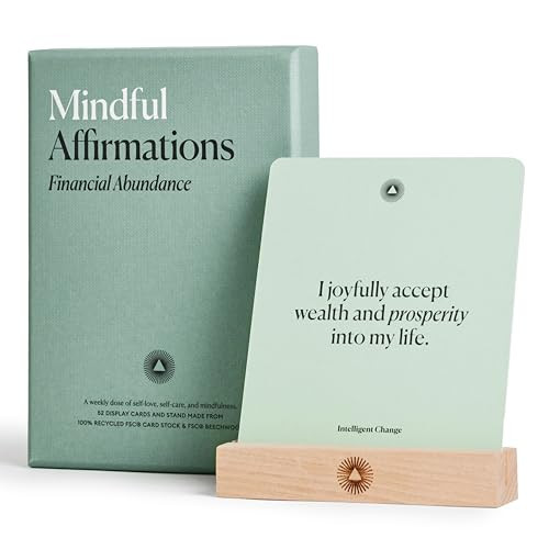 Intelligent Change Mindful Affirmation Cards for Financial Abundance, Daily Words of Inspiration, Self Affirmation Inspirational Gifts, Positive Affirmations with Display Stand, Deck of 52 | Amazon (US)