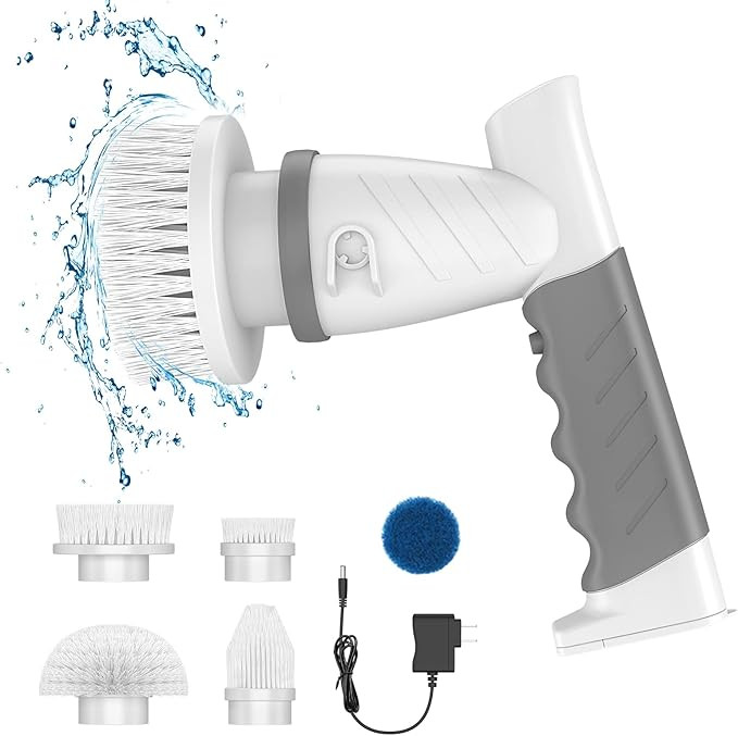 AZBM Electric Spin Scrubber for Bathroom - Electric Scrubber with 4 Replaceable Cleaning Brush He... | Amazon (CA)