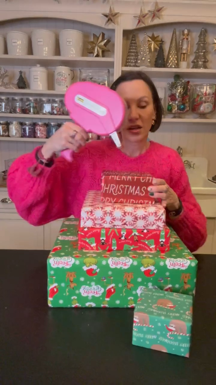 All the supplies I used to make this gift wrapping situation. This tape dispenser and wrapping paper cutter are a must! 

#LTKHome #LTKWatchNow #LTKHoliday