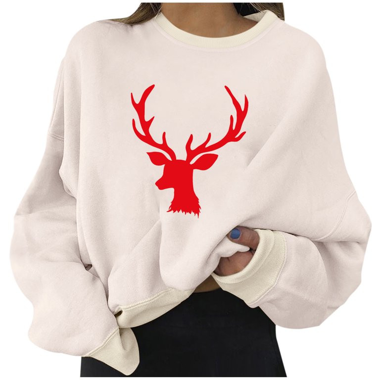 Woman Fall Winter Christmas Sweatshirt Casual Holiday Long Sleeve Crewneck Graphic Sweatshirt for... | Walmart (US)