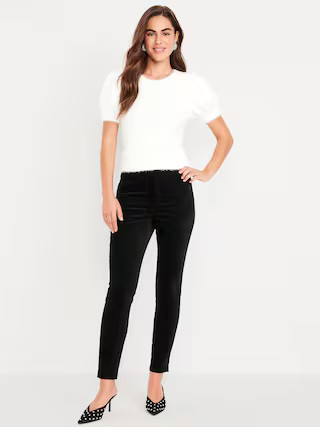 High-Waisted Velvet Pixie Skinny Ankle Pants | Old Navy (US)