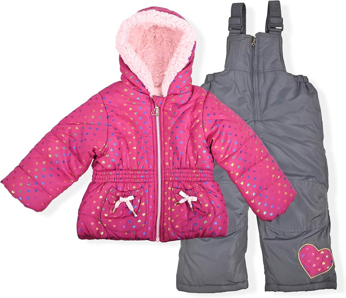 Arctic Quest Little Girls Bib Snow Pants and Ski Jacket Water-Resistant Snowsuit For Kids Winter ... | Amazon (US)
