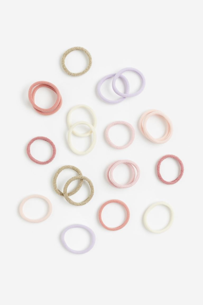 20-pack Hair Elastics - Pink/gold-colored - Kids | H&M US | H&M (US + CA)