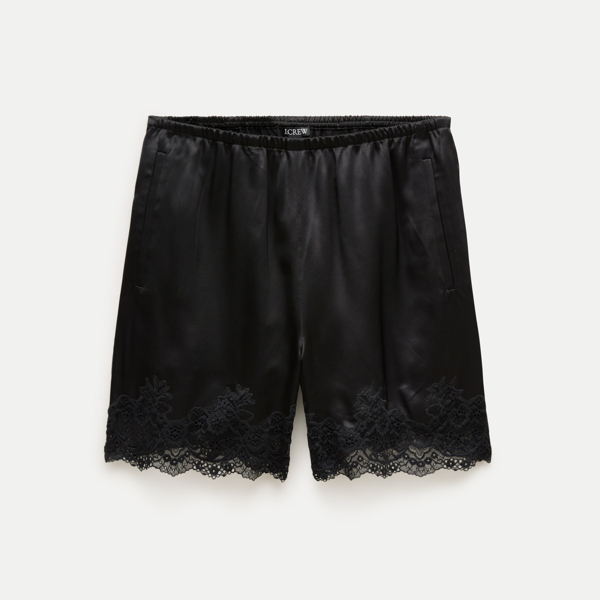 Lace-trim short in luster charmeuse | J. Crew US