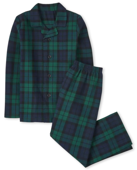 Unisex Kids Christmas Long Sleeve Plaid Flannel Pajamas - SPRUCESHAD | The Children's Place | The Children's Place