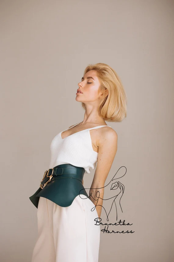 Leather Skirt Peplumwomen Belt Skirtleather Peplum - Etsy | Etsy (US)