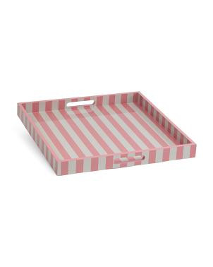 19.5x19.5x2 Soho Stripe Tray | TJ Maxx