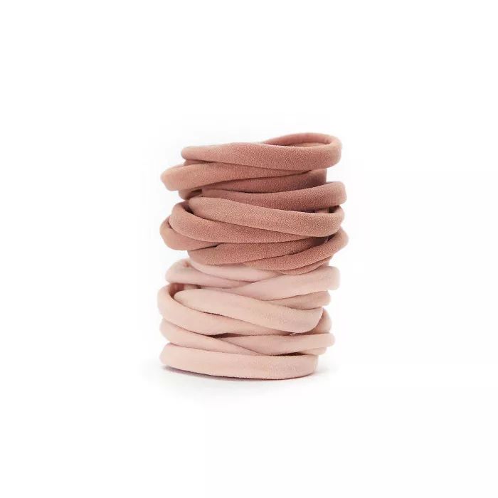 Kitsch Eco-Friendly Nylon Elastics 20pc set - Blush | Target