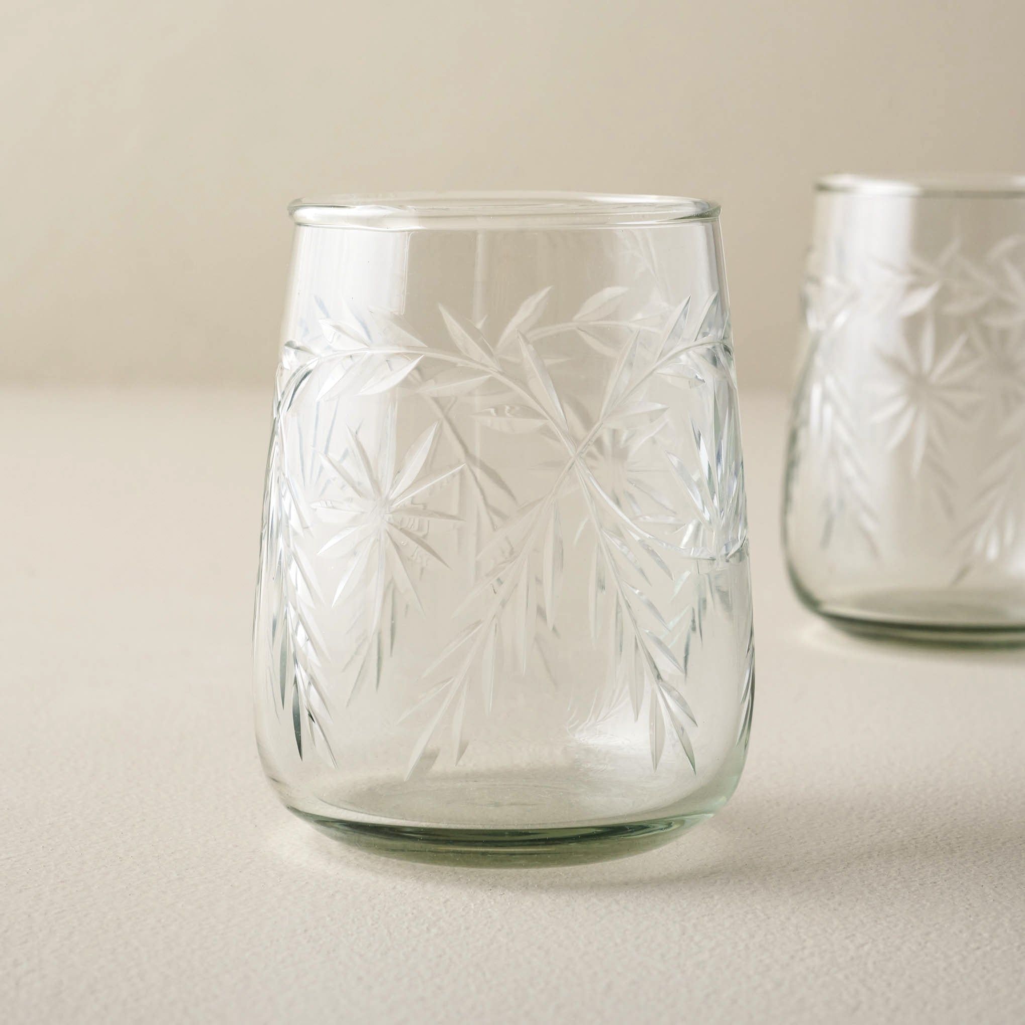 Vivian Cut Glass Stemless Glass | Magnolia