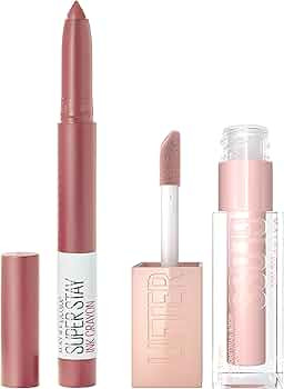 Maybelline Super Stay Ink Crayon Lipstick and Lifter Gloss Makeup Bundle, Includes 1 Nude Lipstic... | Amazon (US)