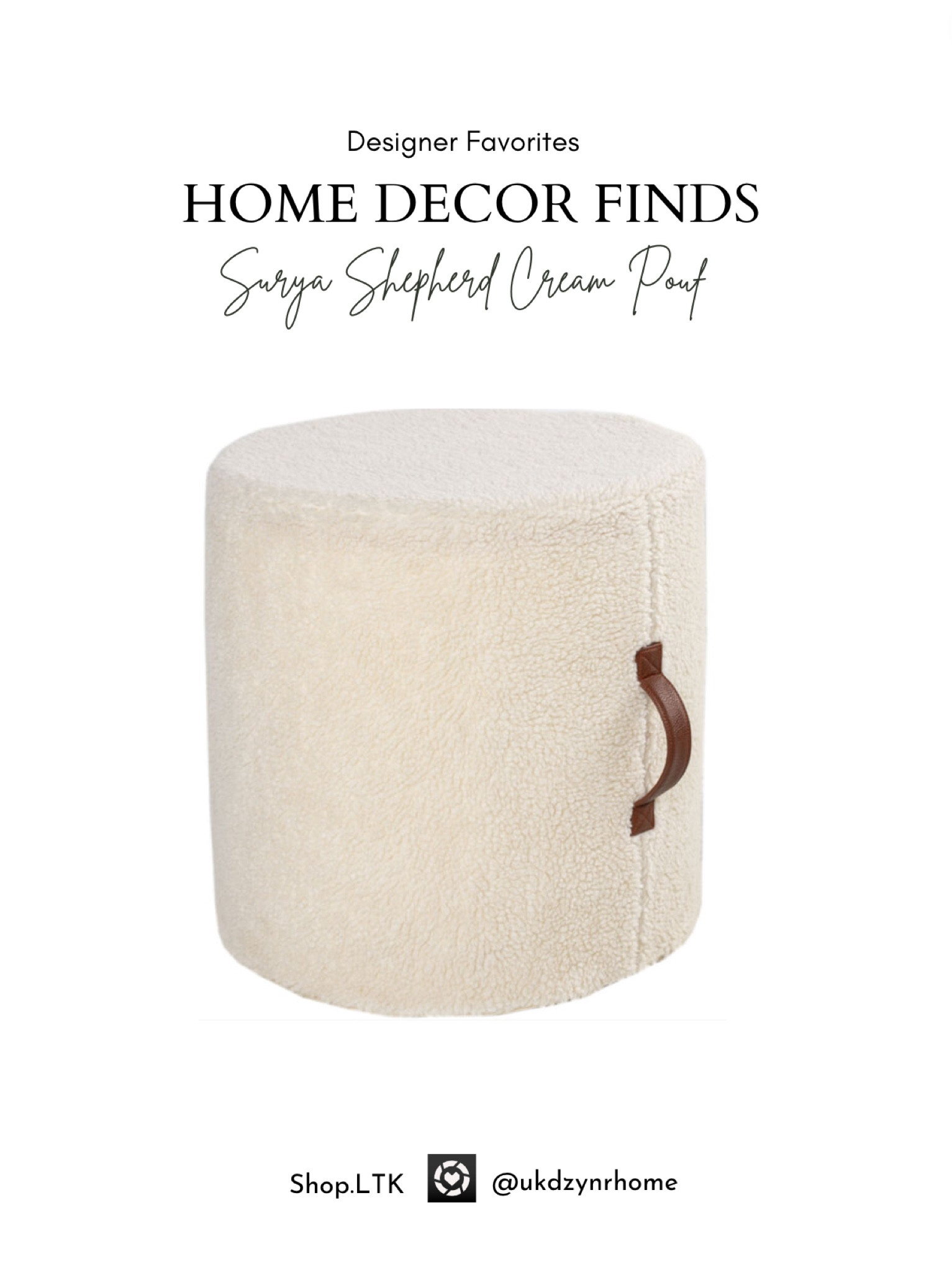 Designer Favorites | Surya Shepherd Cream Pouf 

#LTKhome #LTKGiftGuide