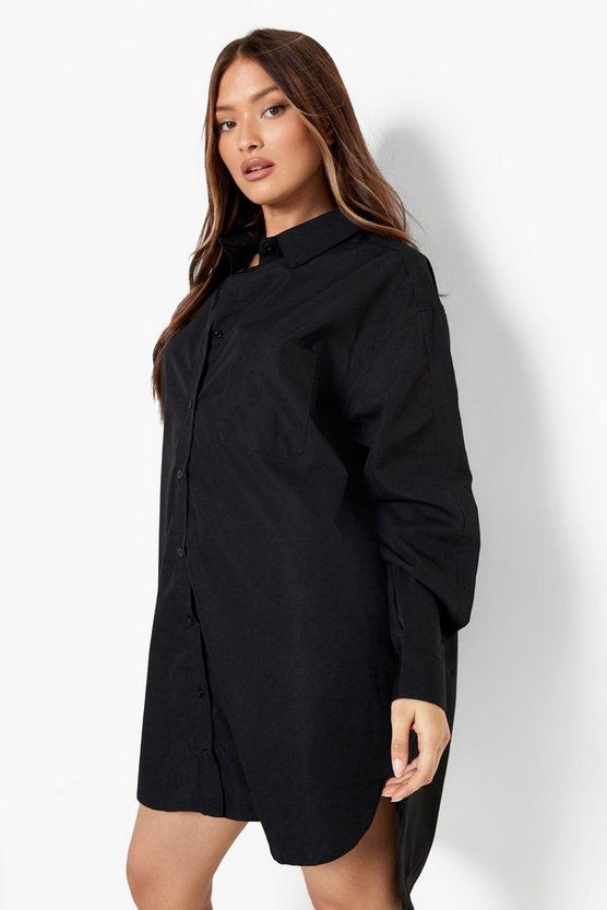 Oversized Asymmetric Hem Shirt Dress | Boohoo.com (US & CA)