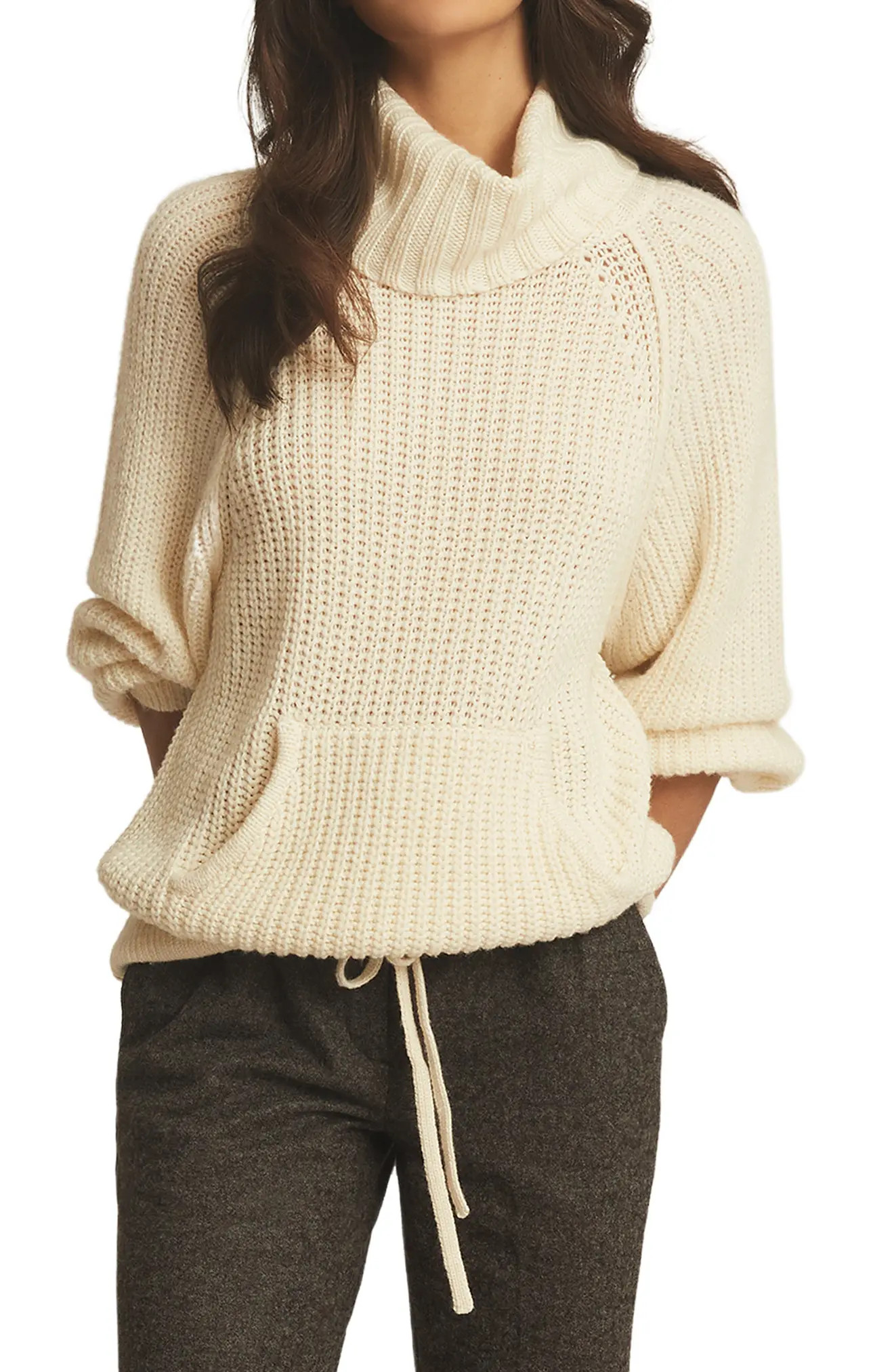 Women's Reiss Harley Turtleneck Wool & Cashmere Blend Sweater, Size X-Large - Beige | Nordstrom