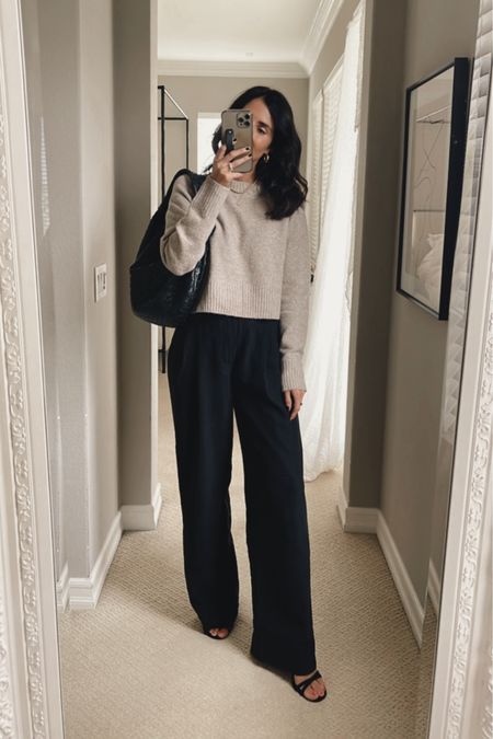 This cozy cashmere like sweater is so good and currently on sale! I’m just shy of 5-7” and wearing the size small sweater and 2 pants. StylinByAylin 

#LTKsalealert #LTKfindsunder100