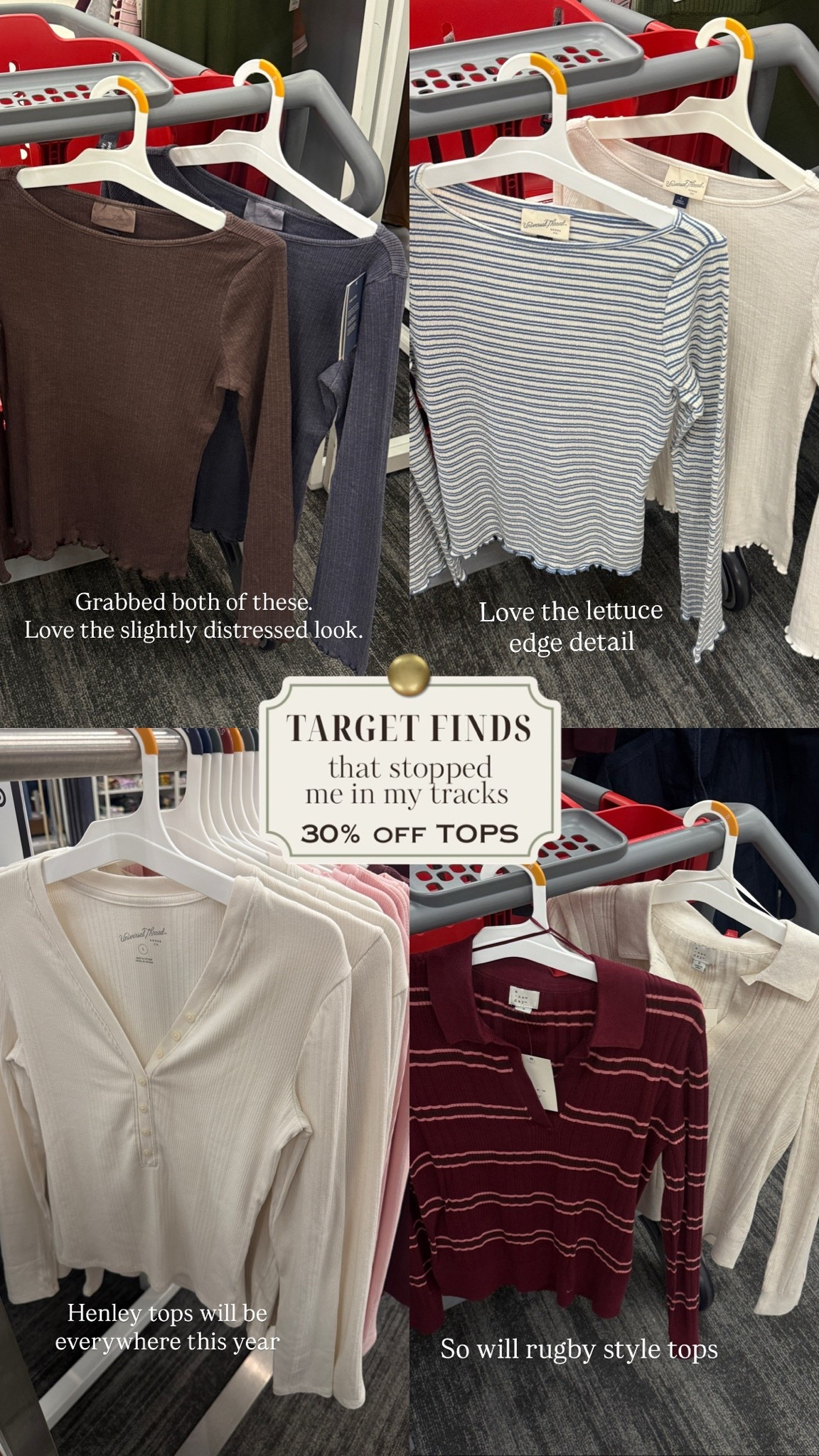 Target tops are 30% off right now! Stock up on your fall essentials!
New fall Target arrivals. Target fall fashion.