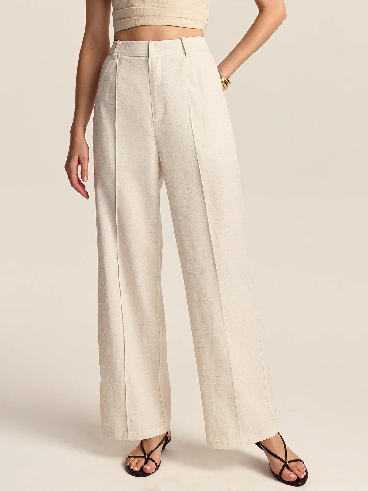 Tencel-Linen Blend Trousers | Commense