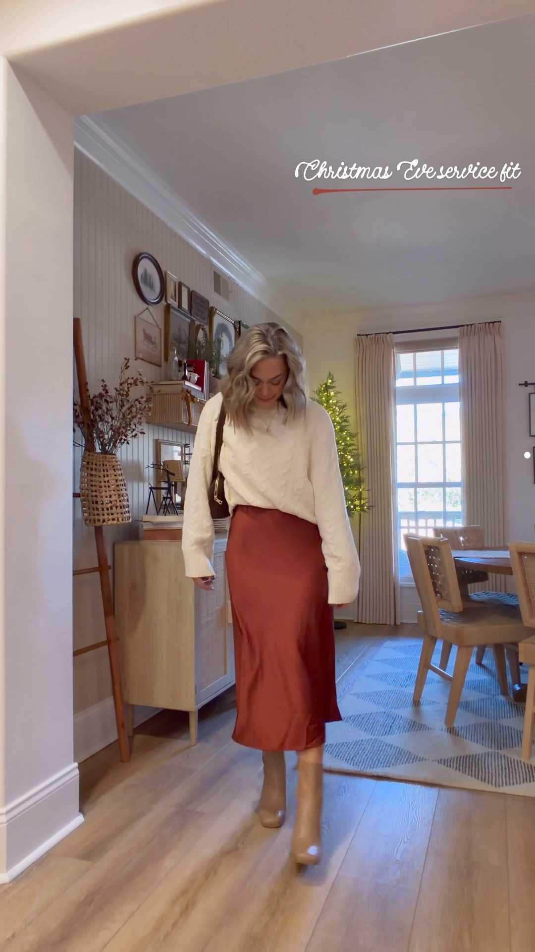 Christmas Eve service fit🎄✨🙏🏼almost all Amazon! Sweater - M, skirt - S, boots tts! & this perfect shoulder purse I ADORE!

Merry Christmas my girls! 🤎

Ootd / Amazon fashion / satin / oversized sweater styling / Holley Gabrielle / buckle 

#LTKFindsUnder100 #LTKHoliday #LTKootd