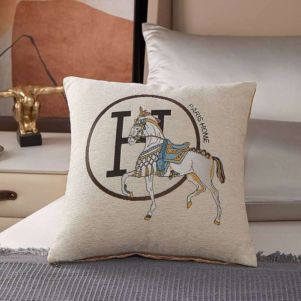 Croker Horse 18x18'' inches Throw Pillow Cushion Covers Set Pack of 2 Pcs - Luxury Horse Embroide... | Amazon (US)