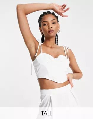 Jaded Rose Tall ruched cup corset top in white - part of a set | ASOS (Global)