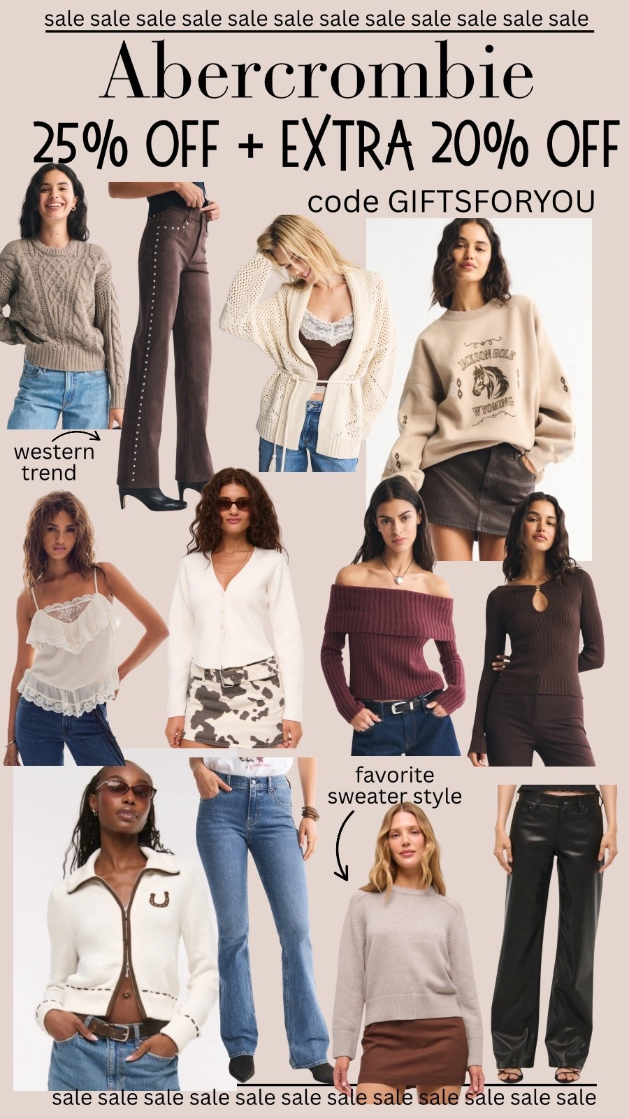 Abercrombie 25% select things + extra 20% off with code GIFTSFORYOU

#LTKGiftGuide #LTKHoliday