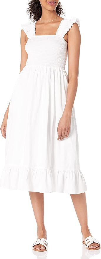 The Drop Women's Kimi Ruffled Shoulder Smocked Midi Dress | Amazon (US)