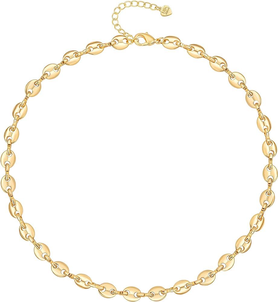 Paperclip Chain Lava Bead Pendant Necklace for Women      
 Metal | Amazon (US)