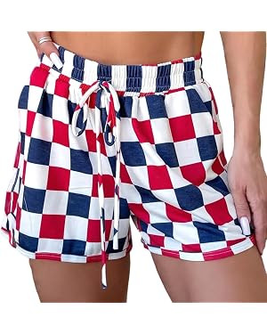 SELINK Shorts for Women Casual Pink Leopard High Waisted Athletic Shorts Shirred High Waist Daily | Amazon (US)