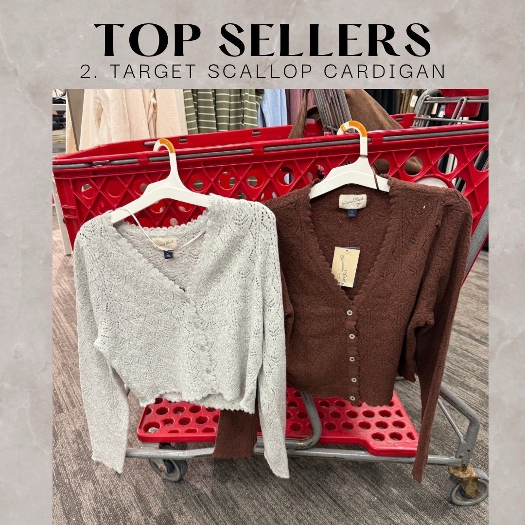 Weekly best seller 
Target scallop cardigan 

#LTKFindsUnder50 #LTKSaleAlert #LTKFindsUnder100