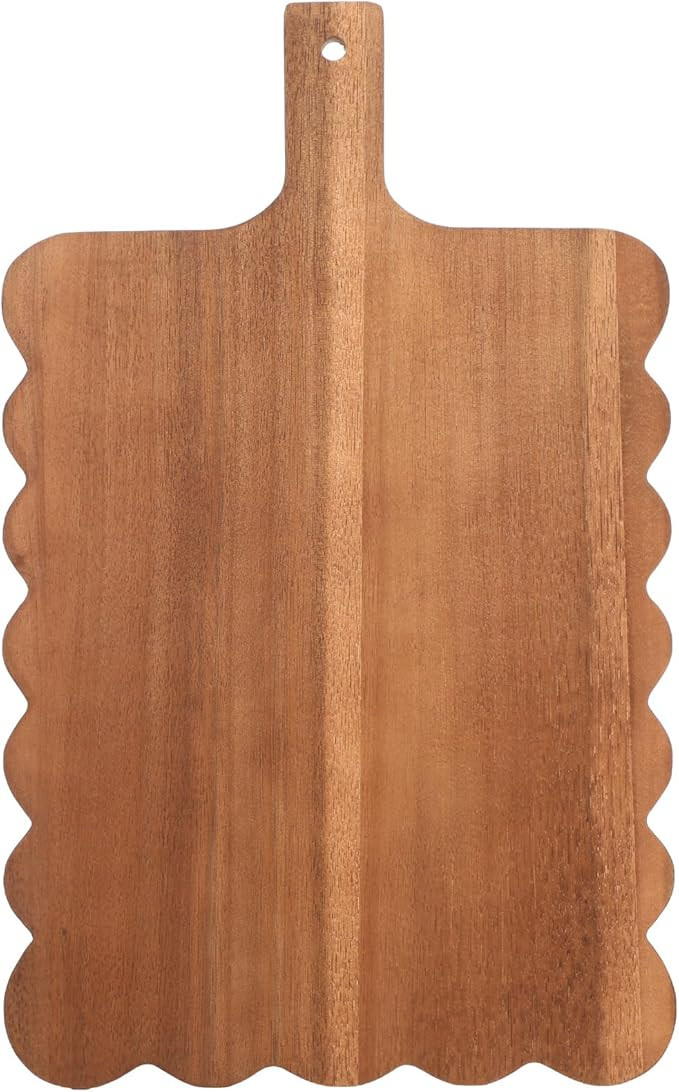 Novabright Scalloped Shaped Wood Cutting Board Wooden Serving Tray Farmhouse Kitchen Decoration f... | Amazon (US)