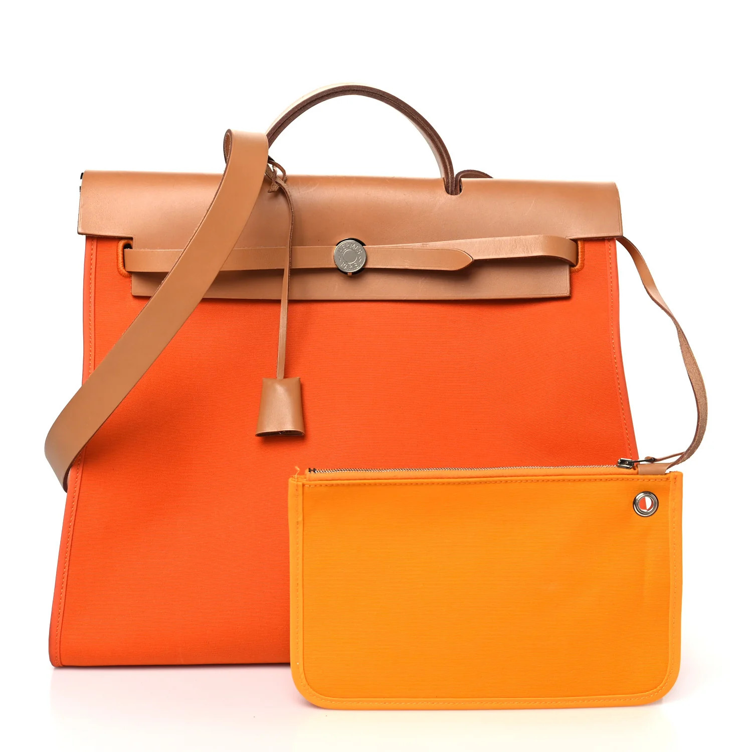 Vache Hunter Toile Herbag Zip 39 MM Orange Natural | FASHIONPHILE (US)