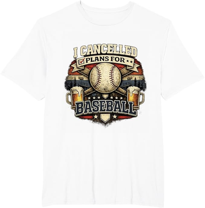 I Cancelled Plans for Baseball Vintage Retro Graphic T-Shirt | Amazon (US)