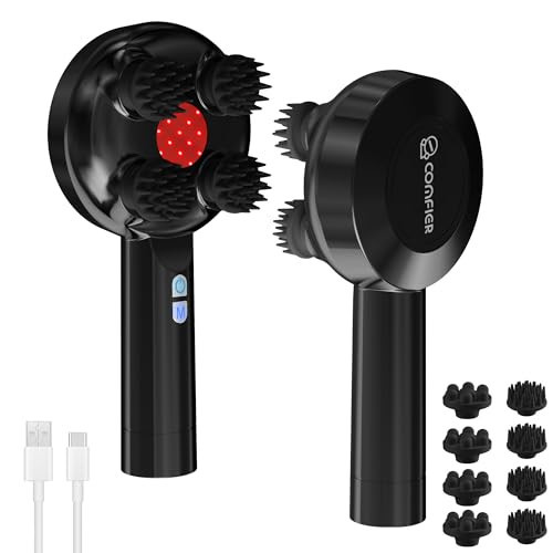 COMFIER Handheld Scalp Massager Hair Growth,Cordless Hair Head Massager with 3 Modes & 8 Silicone Claws,IPX7 Waterproof Body Massager for Stress Relax,Pet Massage,Head Scratcher,Gifts Men,Women(Black) | Amazon (US)