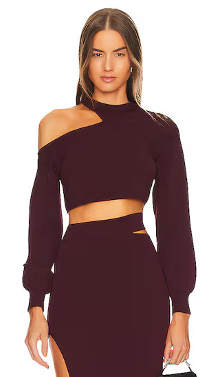 x REVOLVE Asym Cut Out Dolman Sweater in Plum | Revolve Clothing (Global)