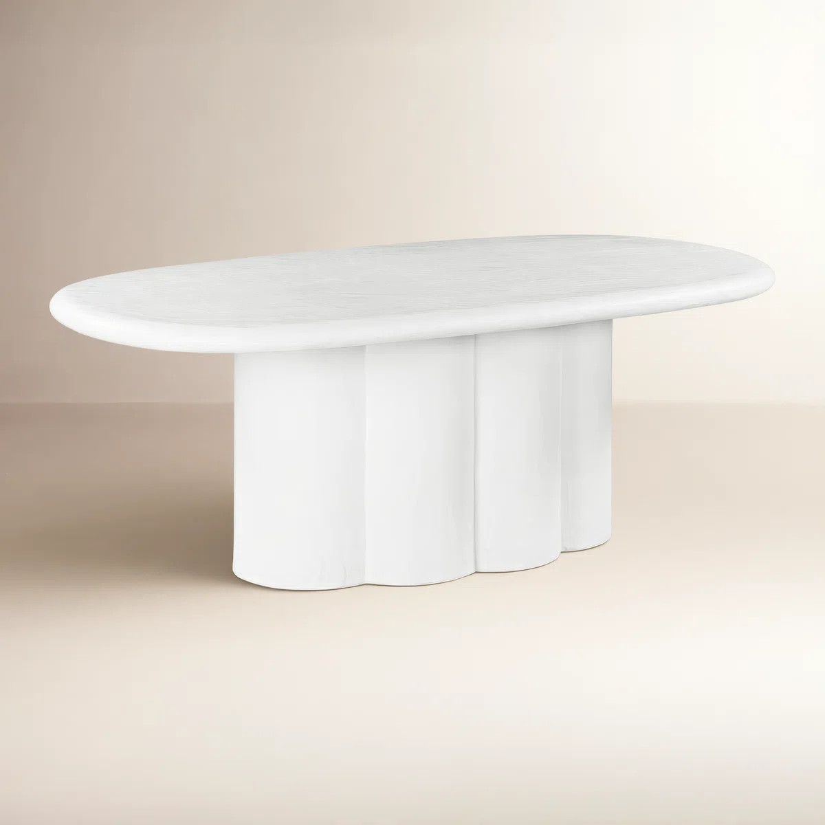 Tov Furniture Elika White Faux Plaster Oval Dining Table | Wayfair North America