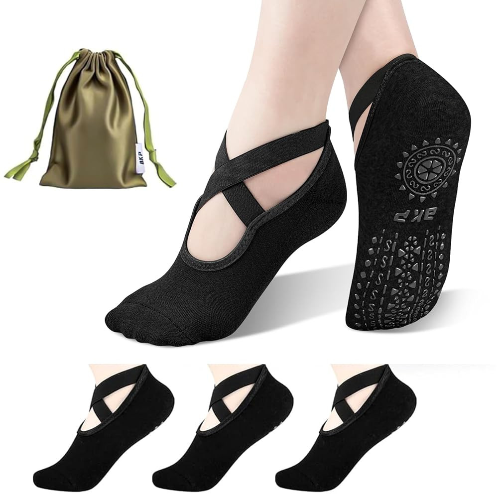 BKP Yoga Socks For Women,Non slip Grip Pilates Socks Suitable For Ballet,Plasticity,Dance,Home,Tr... | Amazon (US)