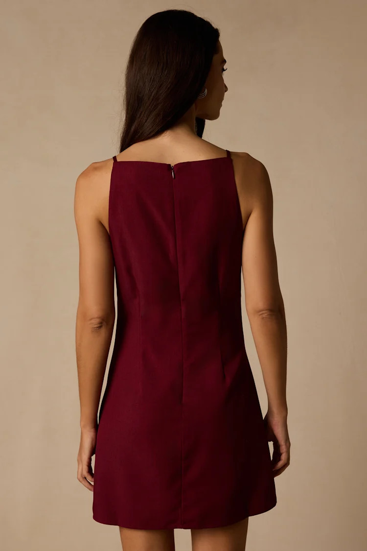 Chic Ease Wine Red Sleeveless Mini Dress | Lulus