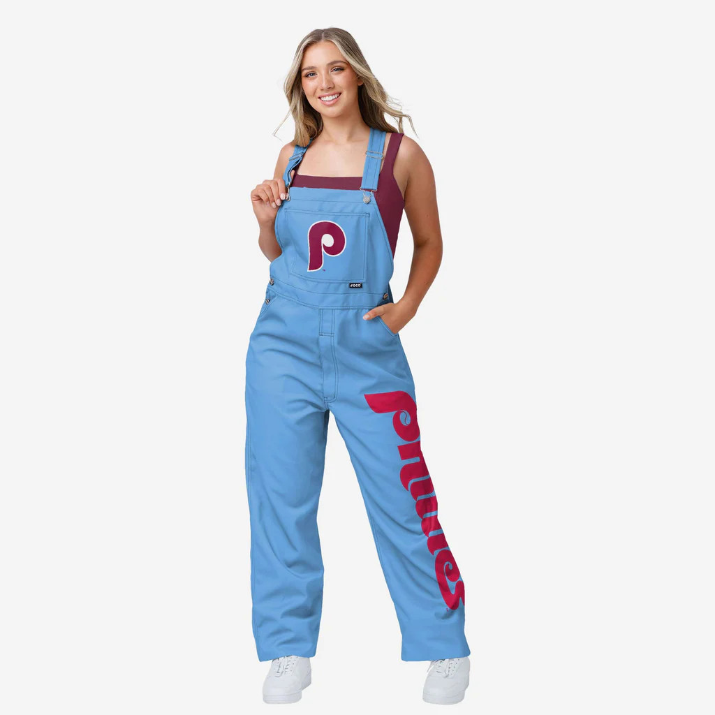 Philadelphia Phillies Womens Powder Blue Big Logo Bib Overalls | FOCO inc