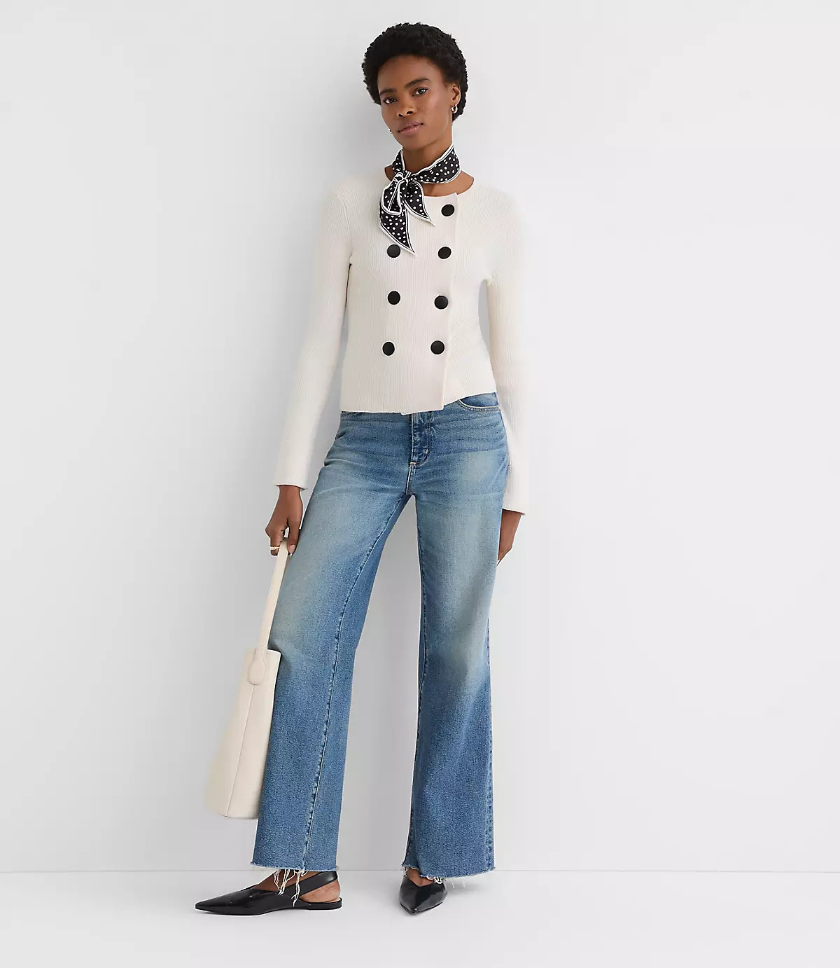 Cuffed Double Breasted Cardigan | LOFT