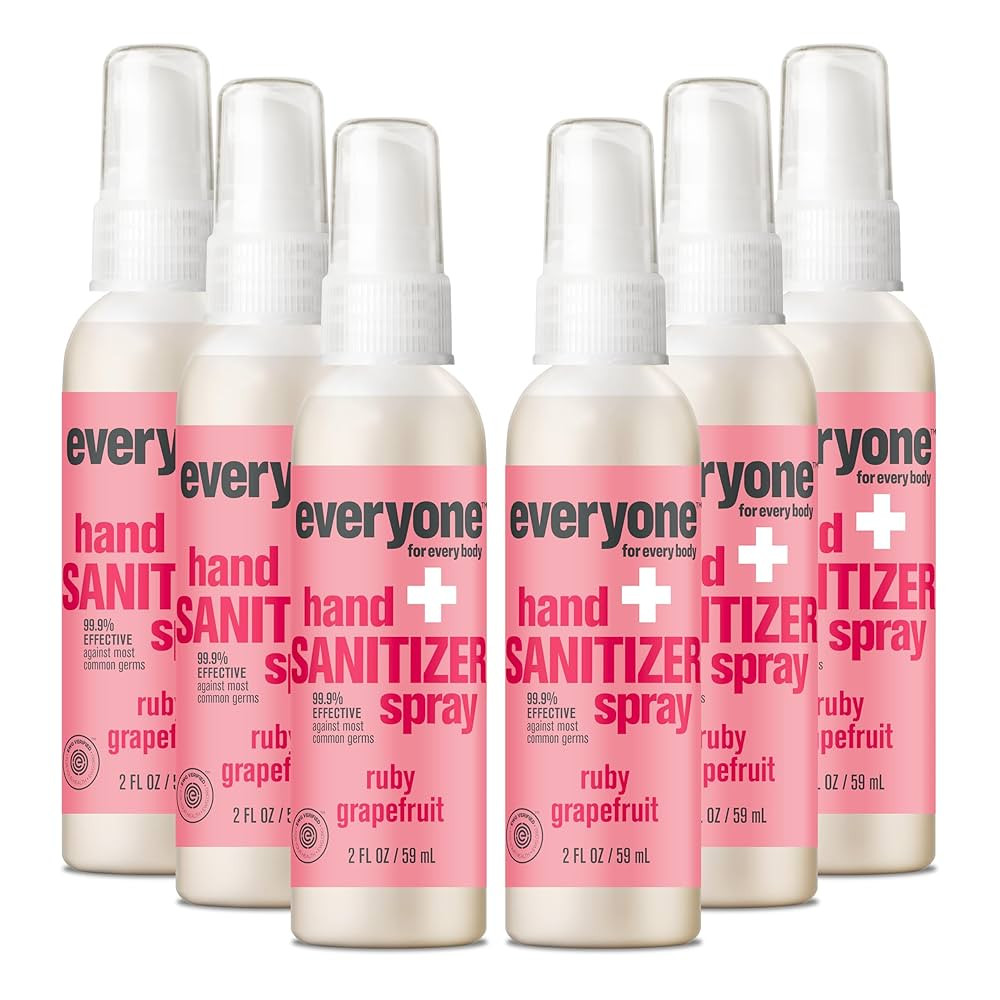 Everyone Hand Sanitizer Spray, 2 Ounce (Pack of 6), Ruby Grapefruit, Plant Derived Alcohol with P... | Amazon (US)