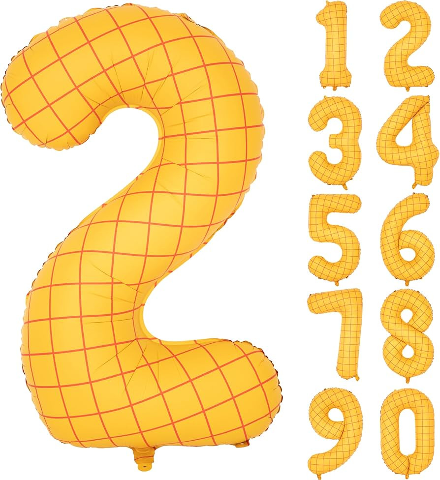 40" Matte Yellow Balloons Toy Inspired Story Theme party Supplies, Number Birthday Decoration, Co... | Amazon (US)