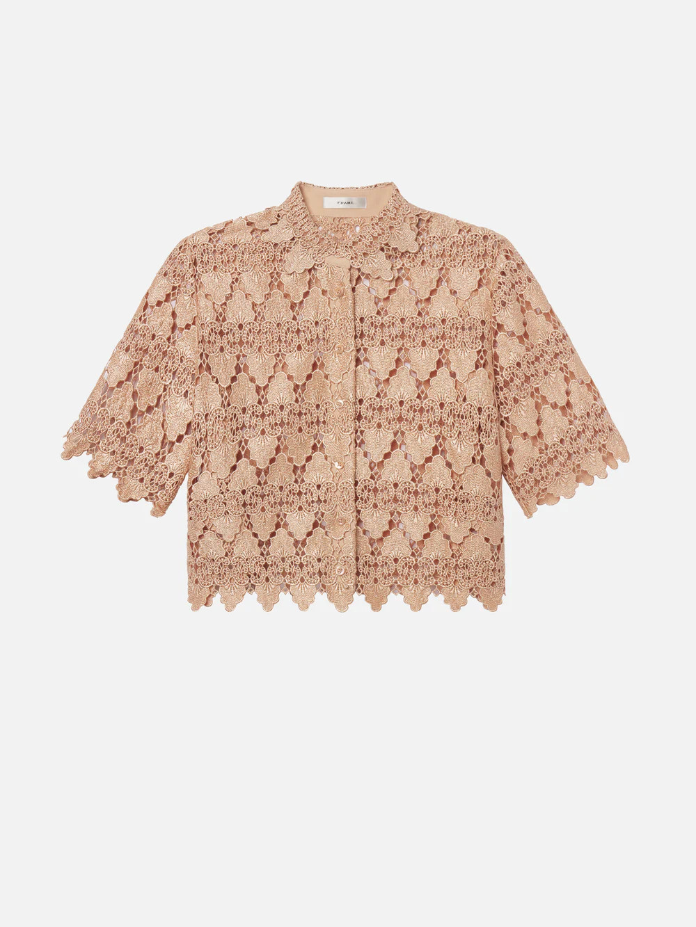 THE LACE BUTTON UP SHIRT BLUSH | Frame Denim