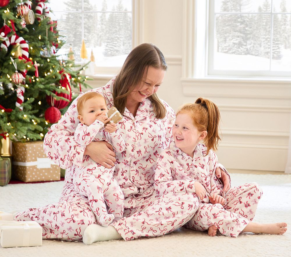 Holiday Bows Family Pajama Collection | Pottery Barn Kids