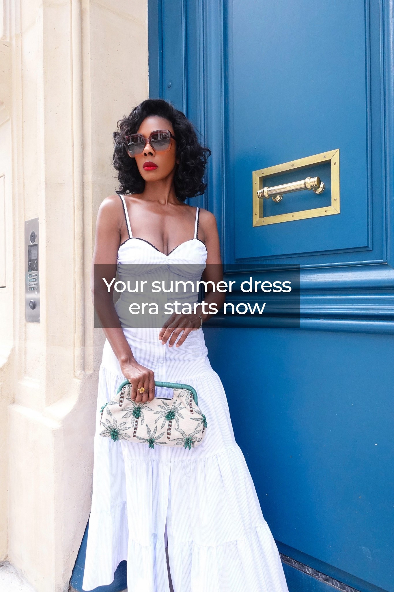 🌞Long dress. Long days. Endless summer.

OOTD: effortless summer elegance in a pale blue and white pinstriped dress from Zara— light, flowy, and perfect for warm days. Paired with a Zara clutch detailed with delicate beaded palm trees, raffia open-toe kitten heels, and finished with oversized Dior sunglasses for a touch of Parisian glam. A look that says vacation mood, anywhere you go. ☀️🌴👗



#LTKSeasonal #LTKU #LTKStyleTip