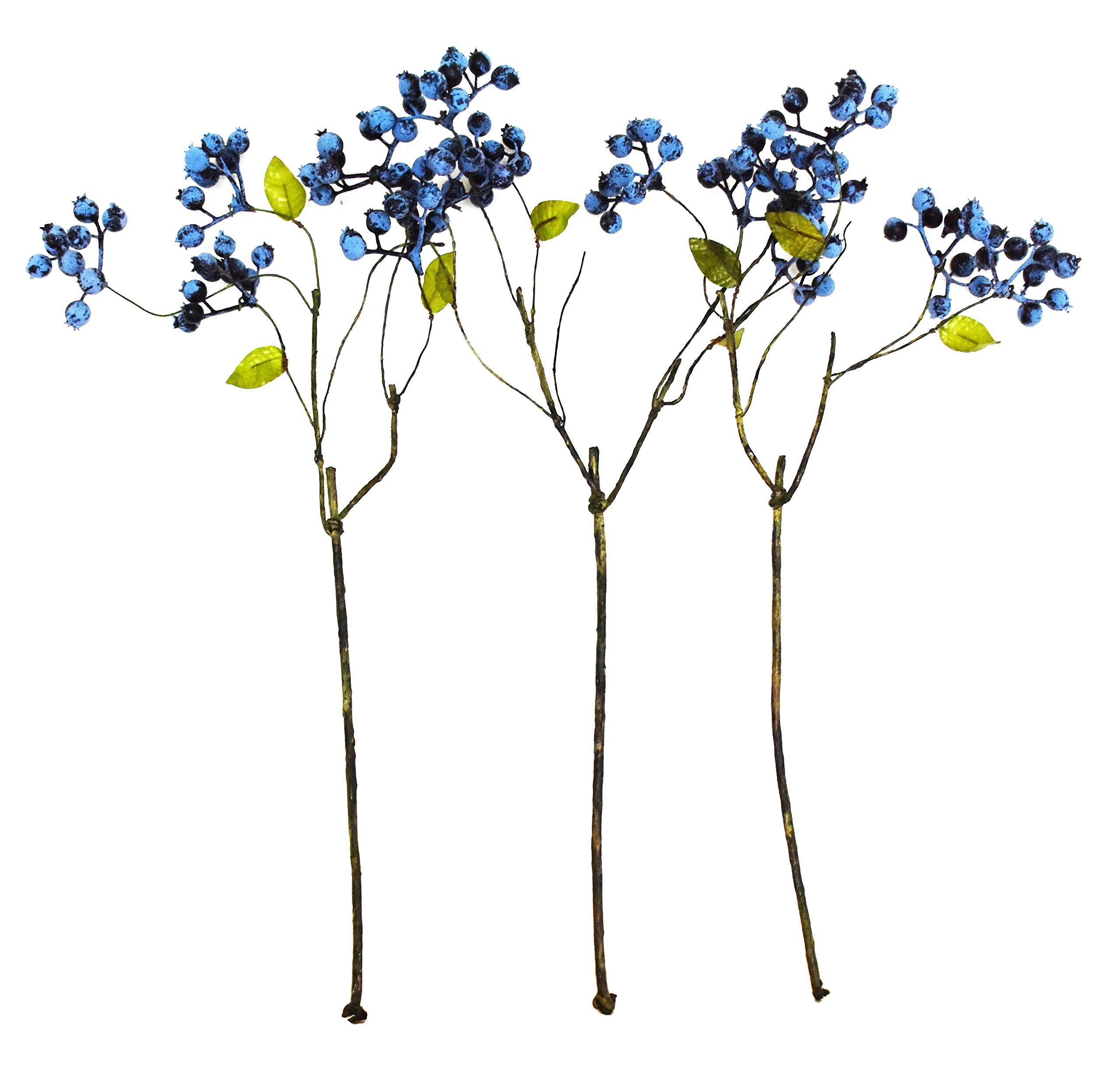 18 Inch Artificial Blueberry Fruits Branches Fake Berries Blue Decorative for Wedding DIY Garland... | Amazon (US)