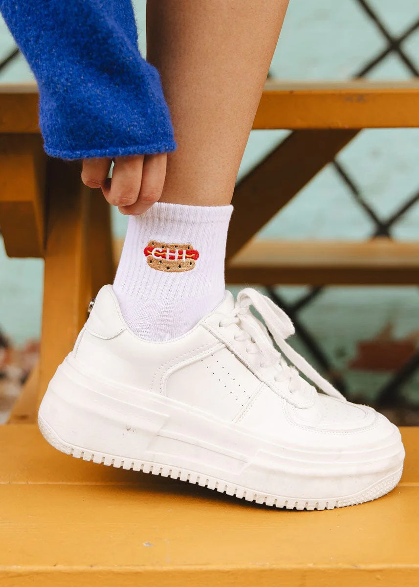Hot Dog Icon Crew Sock | Alice & Wonder