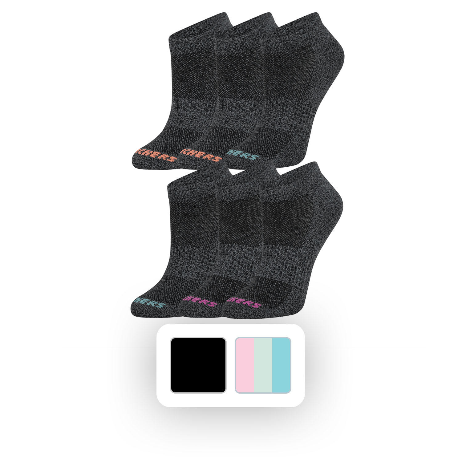 Skechers Women's 6-Pack Super Soft Low Cut Socks - BLACK PACK ONE SIZE:- Black Pack | Sam's Club