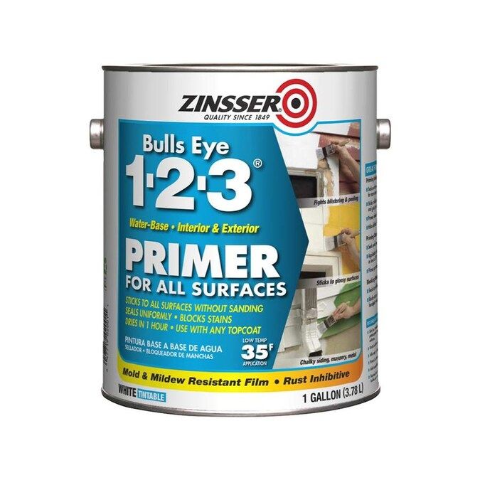 Zinsser Bulls Eye 1-2-3 Interior/Exterior Multi-purpose Water-Based Wall and Ceiling Primer Lowes... | Lowe's