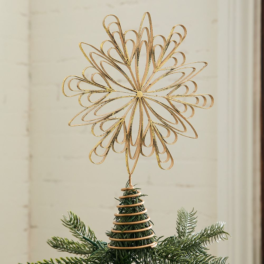Metal Wire Snowflake Tree Topper | West Elm (US)